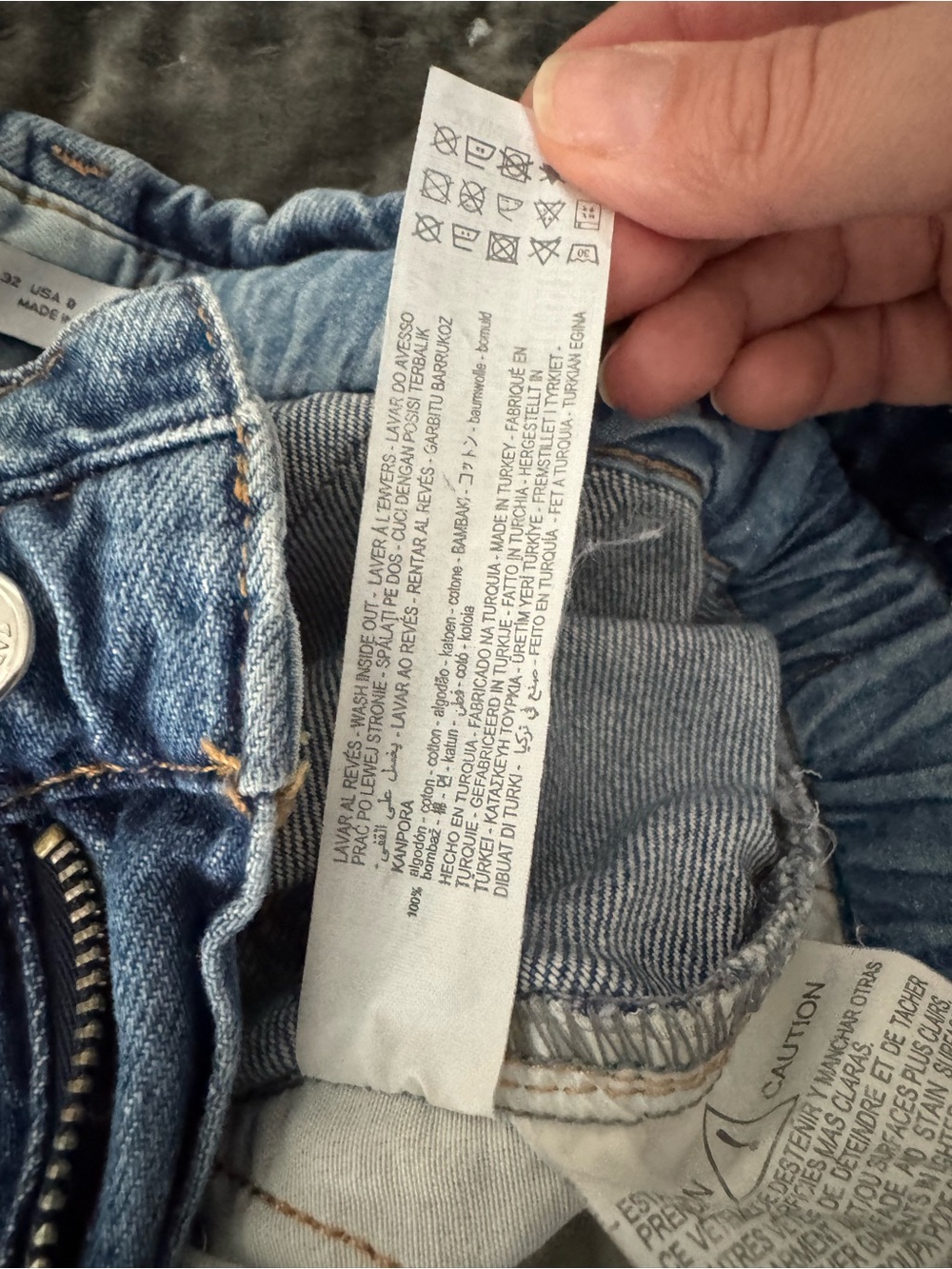 Zara Relaxed Medium Light Blue Denim Jeans with Paperbag Waist 0 - Picture 8 of 8